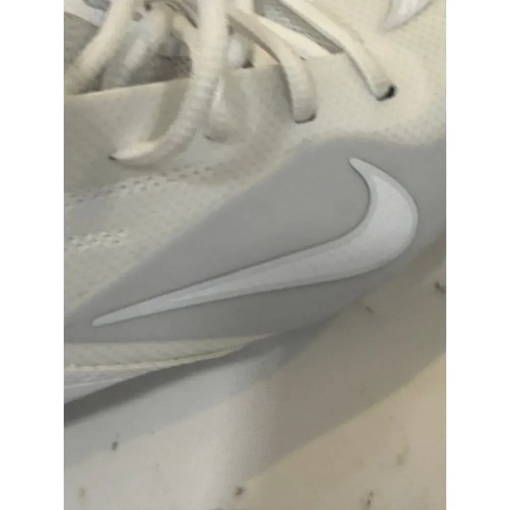 Nike Alpha Menace 4 Shark Football Cleats White Silver Youth 4.5Y CT558-110